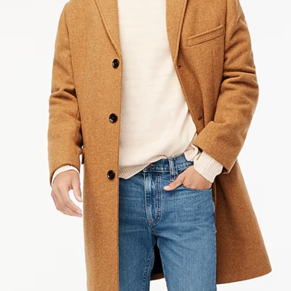 JCREW $398 Mens Sz 44 Thompson Topcoat in Acorn